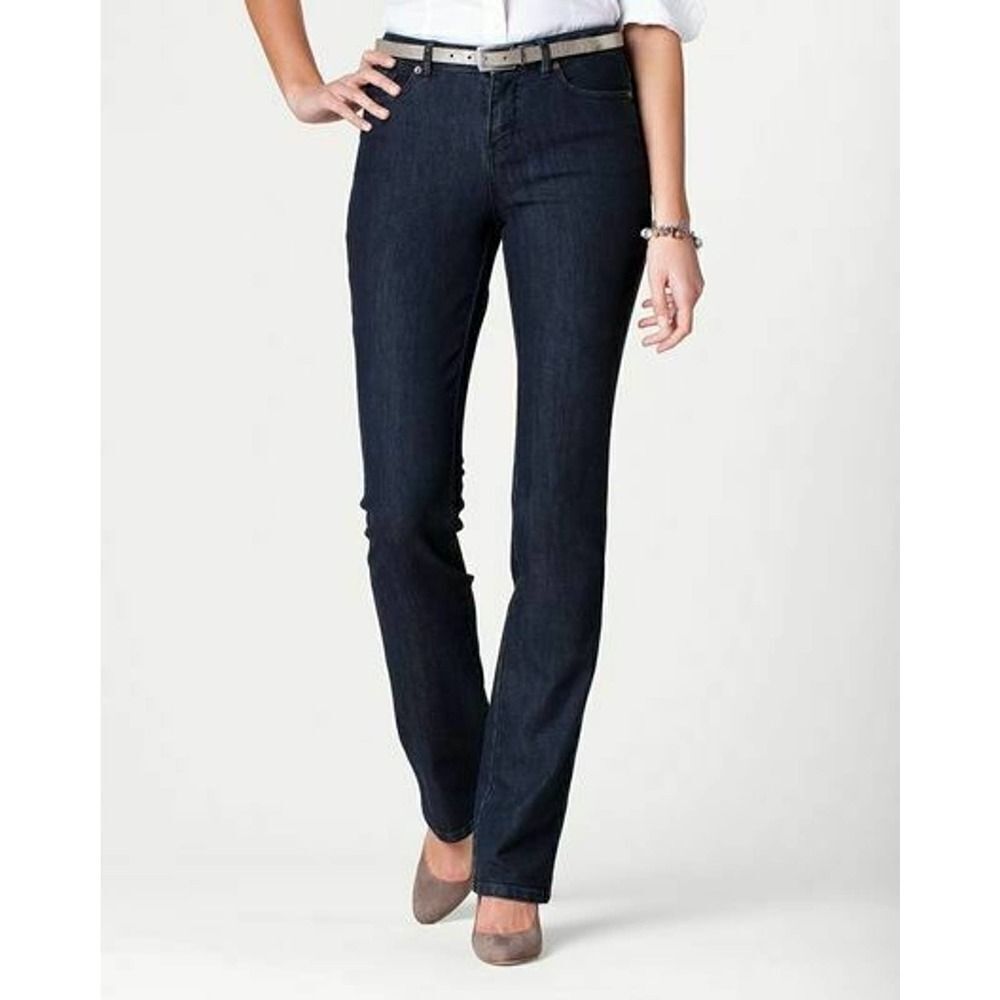 𝅺NWT Coldwater Creek Curvy Fit Jeans 6 Mini Bootcut Mid Rise Stretch